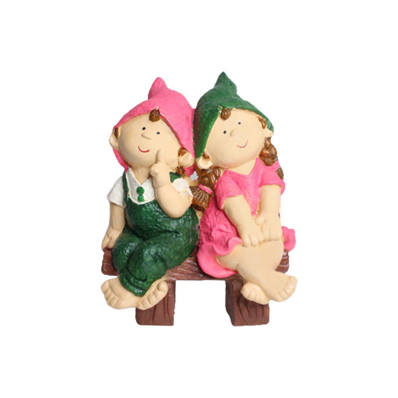 Wonderland Two Elves sitting on Bench 3 (Green & Pink) |
Enchanting Children's Statue for Balcony and Home Décor