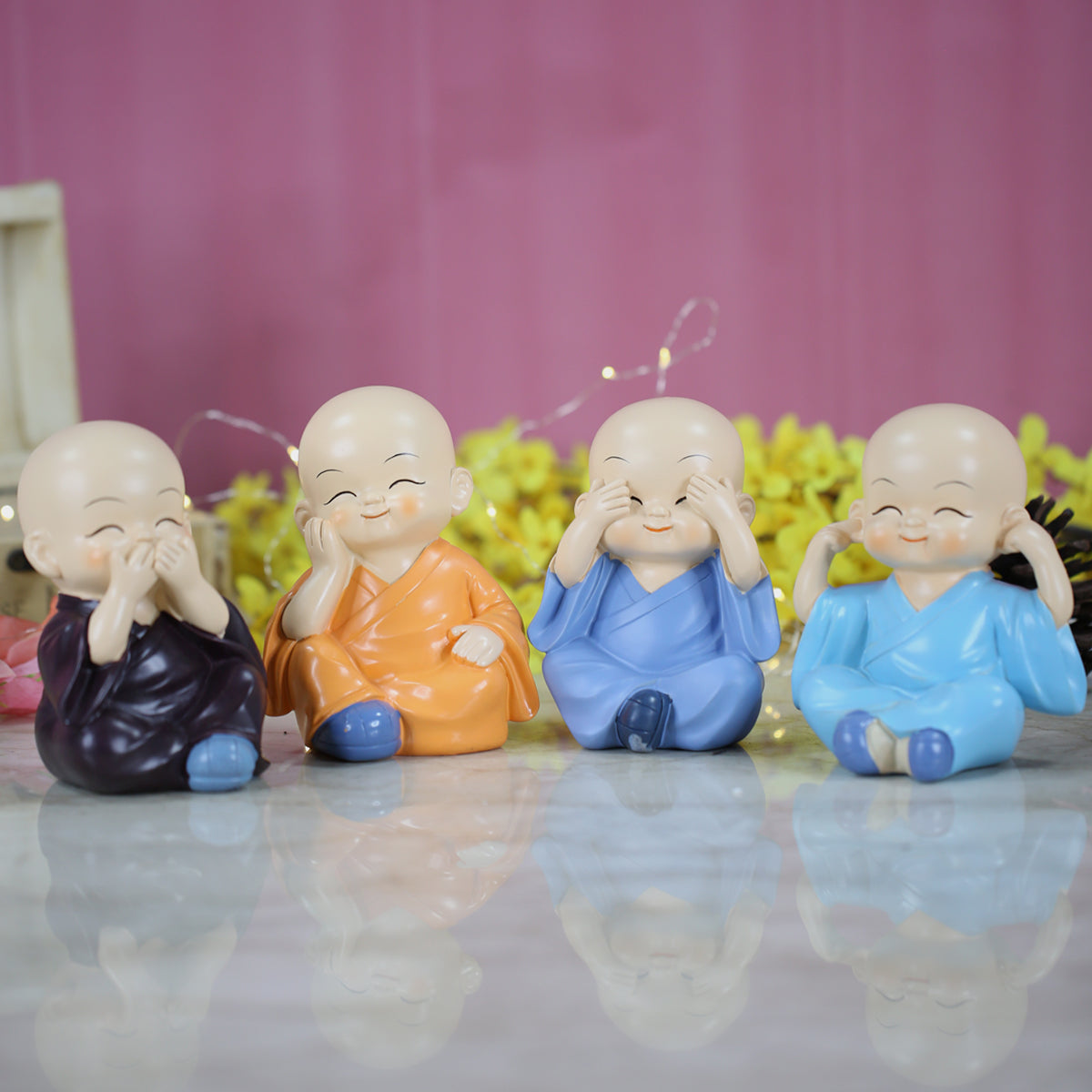 buy miniature monks online — Wonderland Garden Arts and Craft