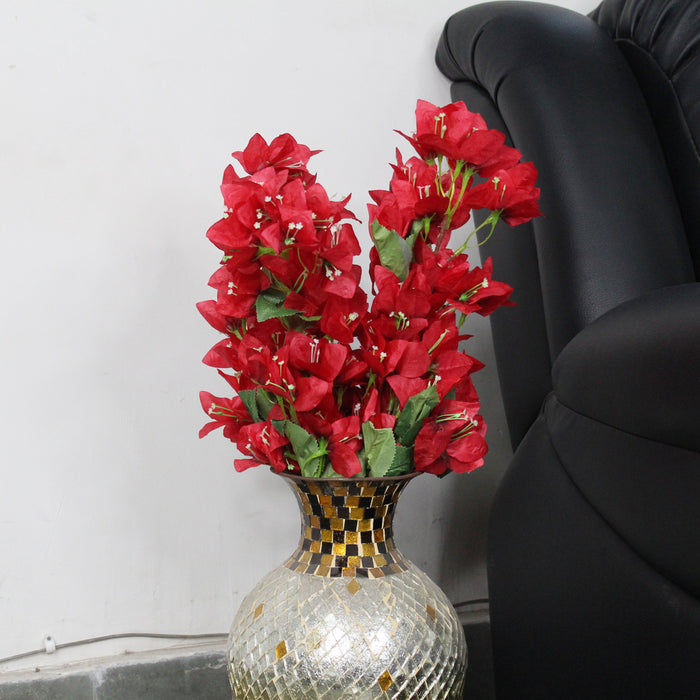 Red Bougainvillea Flowers  (Set of 4)