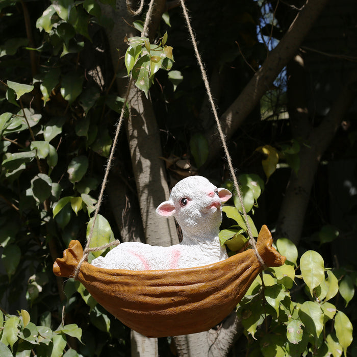 Hanging Lamb for garden decor-Brown