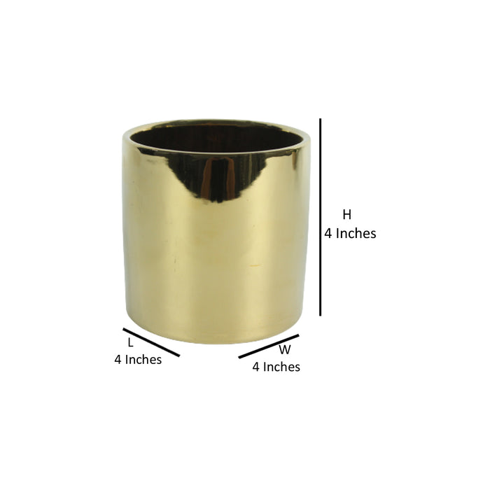 Golden Ceramic Pot (Inside-Black)