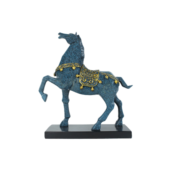 Marching Blue Horse statue showpiece , center piece for living room, office decoration