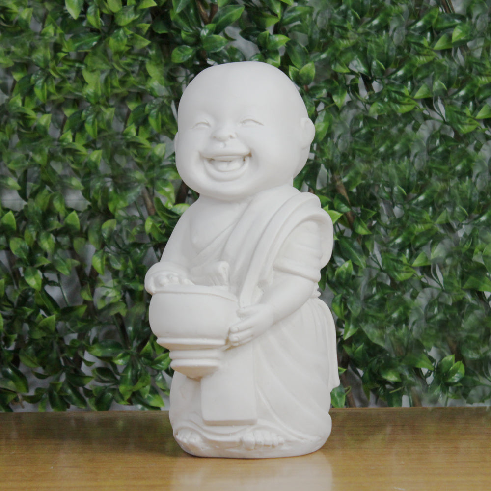 Big Monk Statue for Home and Garden Decoration (White)