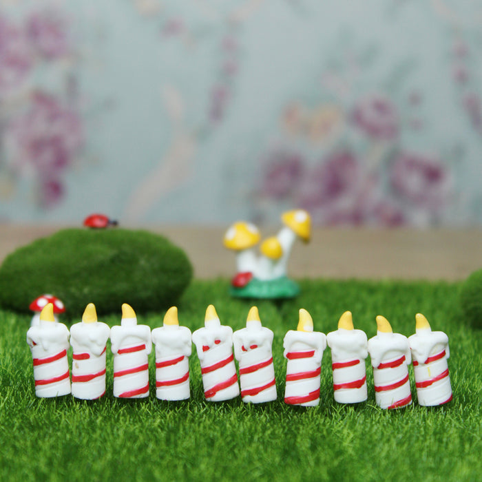 Miniature Toys : (Set of 10) Candles for Fairy Garden Accessories