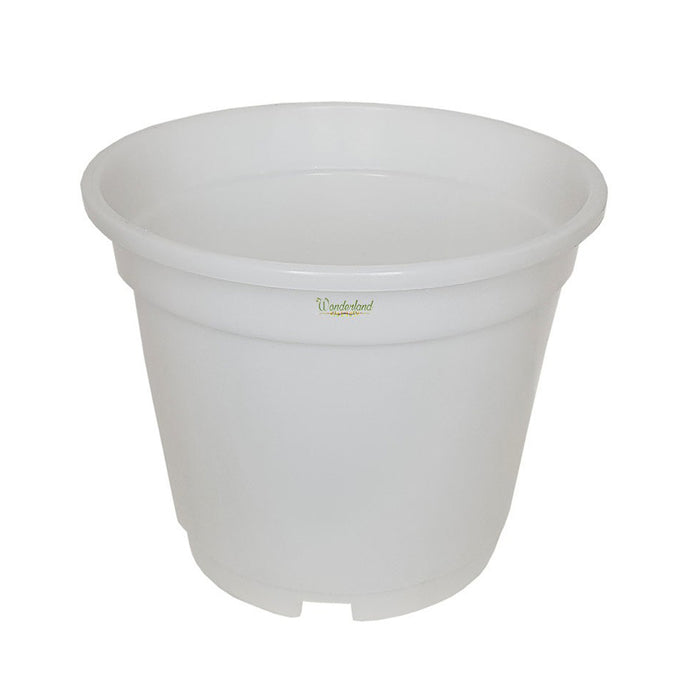 8 inch Set of 3  plastic pots for Outdoor ( Plastic Pots for Home Plants) (White)