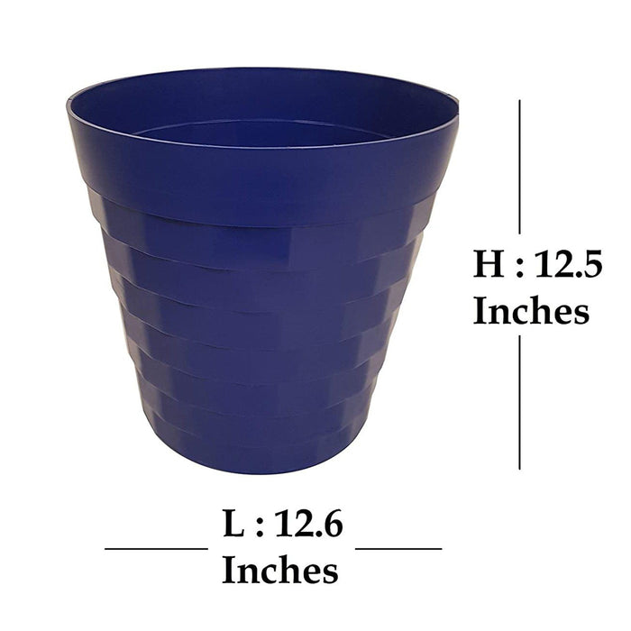 (Set of 2 ) 12 inches Brix Pots Outdoor Pots  (Set of 2) (Blue)