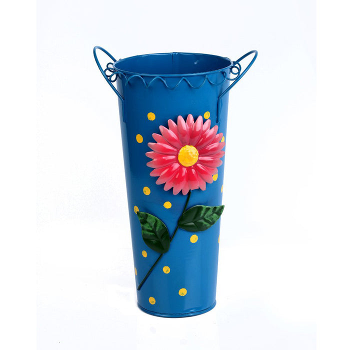 Flower Vase Buckets for Home Decoration (Blue)
