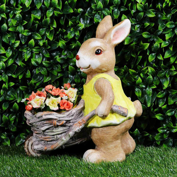 Bunny Push Trolley with Pot Planter for Garden Decoration (Medium)