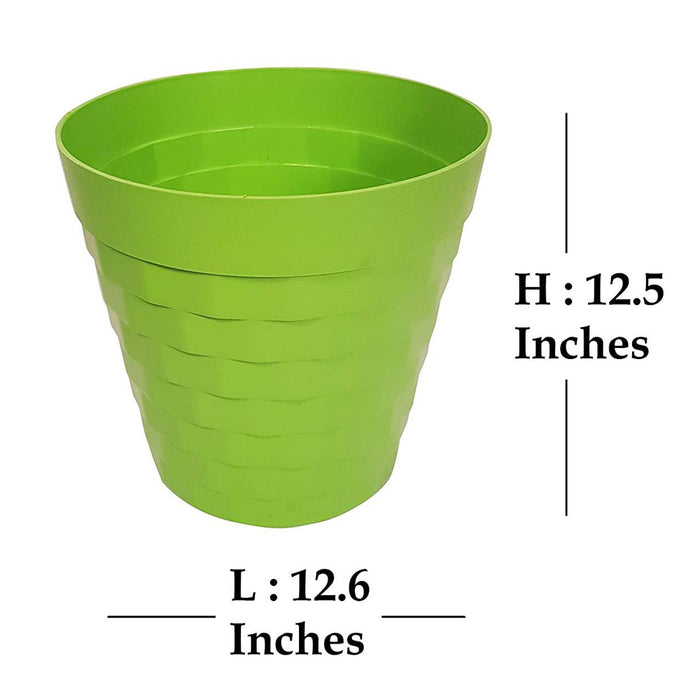 (Set of 6) 12 inches Brix Pots Outdoor Pots  (Set of 6) (Green)