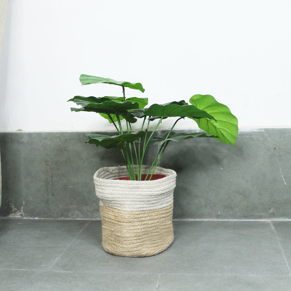 (Set of 2) Jute Bag Planter for Home Decoration (Small)