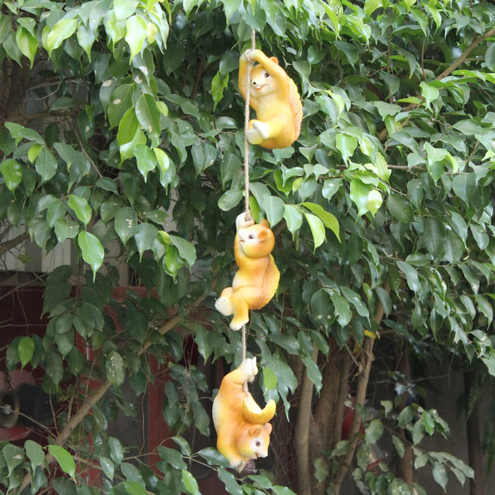Hanging Outdoor Playful Squirrel on String