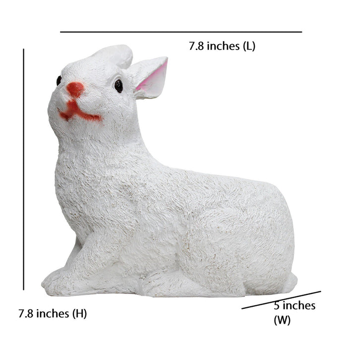 Rabbit Statue Planter for Home, Balcony and Garden Decoration (White)