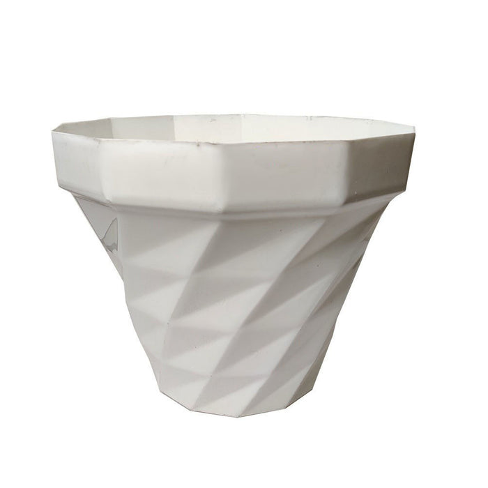 Plastic Pots : 3Dee white plastic Planter pots (outdoor garden pots)