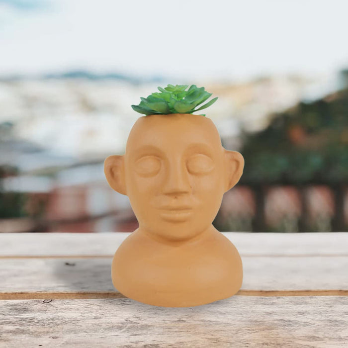 Terracotta Head Pot for Small Plants & Succulents