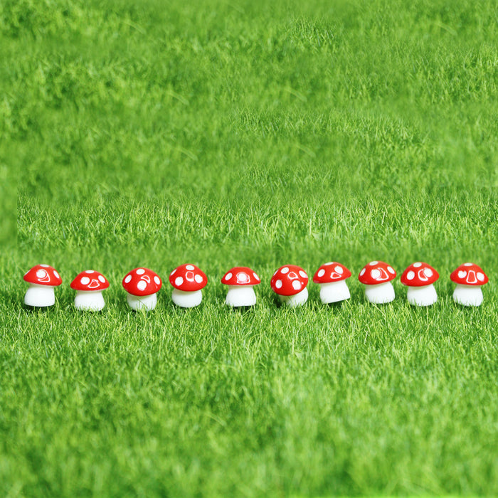 Miniature Toys - Set of 10 Mushroom  ( Fairy garden accessories)