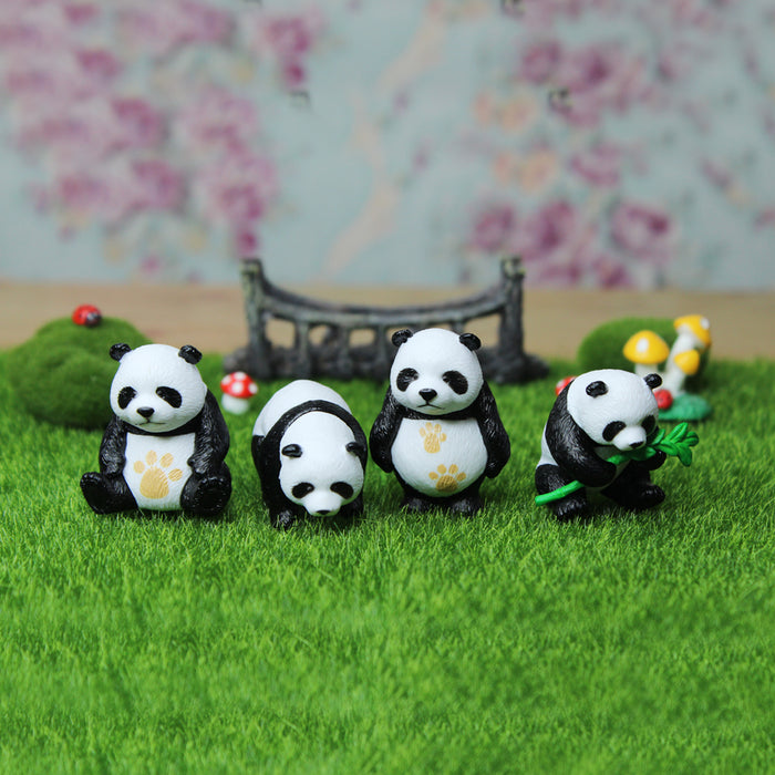 Miniature Toys : (Set of 4) Pandas for Fairy Garden Accessories