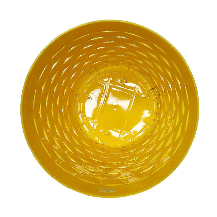( Set of 6) 10 inches Brix Plastic Round Garden pots for Outdoor(Yellow)