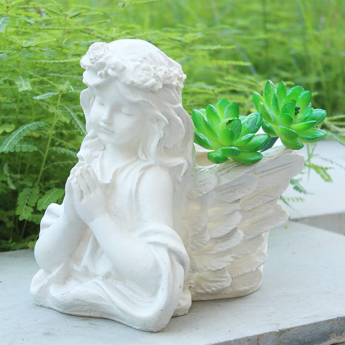 Praying Angel with Pot Planter for Home and Garden Decoration