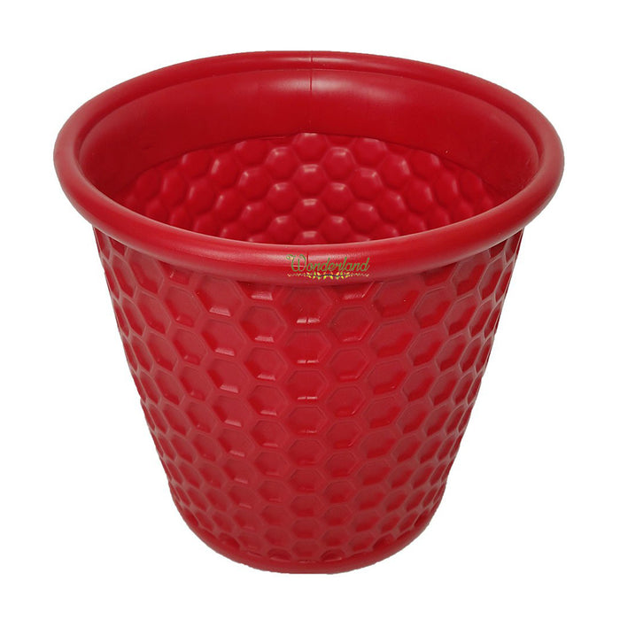 Set of 2 : Red Honeycomb 12 Inches PP/ PVC / High Quality Plastic Planter