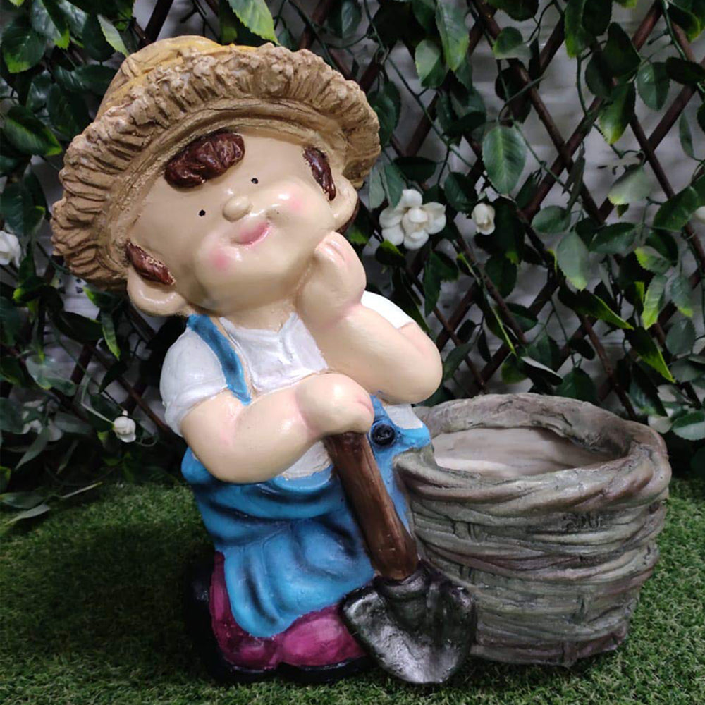 Farm Boy with Spade for Garden Decoration