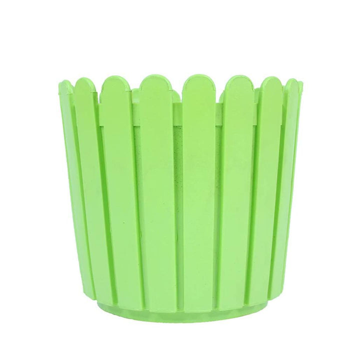6 inches PPlastic Round Fence Garden pots for Outdoor, Set of 6 (Multi)