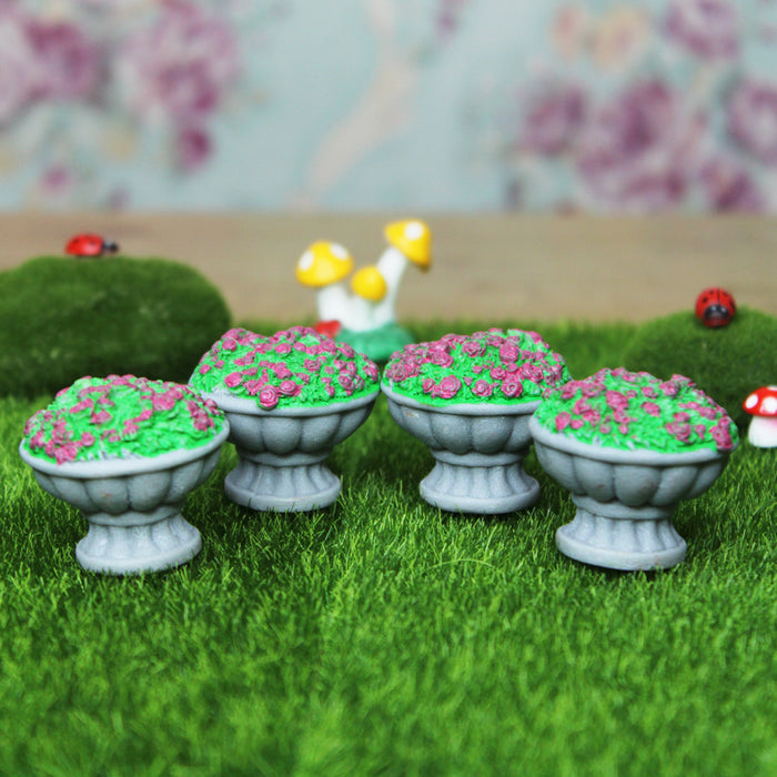 Miniature toys Set of 4 Flower Vase (Miniature Fairy Garden Accessoriesfor DIY tray garden Plant Décor)