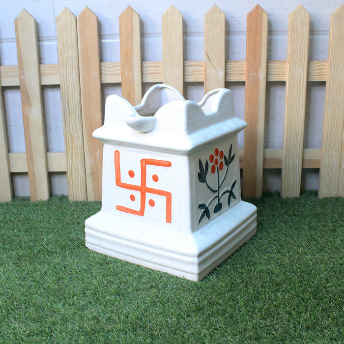 Ceramic Big Tulsi Planter Pot for Home and Decoration - Wonderland Garden Arts and Craft