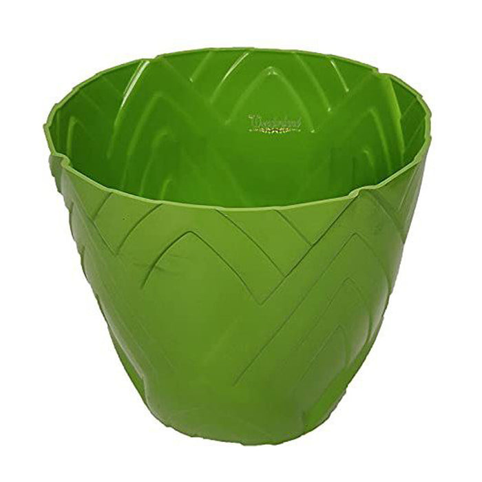 Set of 4 : Green Lotus 8 Inches PP/ PVC / High Quality Plastic Planter