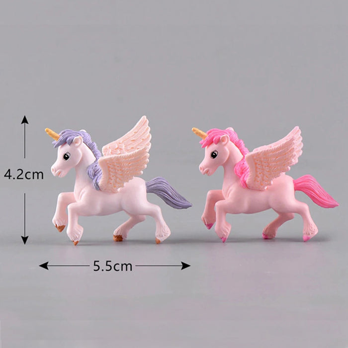 Miniature Toys : (Set of 4) Unicorns for Fairy Garden Accessories - Wonderland Garden Arts and Craft
