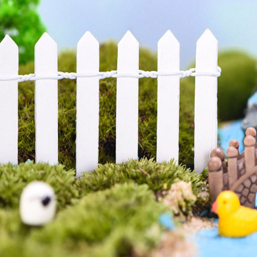 Miniature Toys: Set of 2 Mini Fence Long for Miniature Fairy Garden Toys in white - Wonderland Garden Arts and Craft