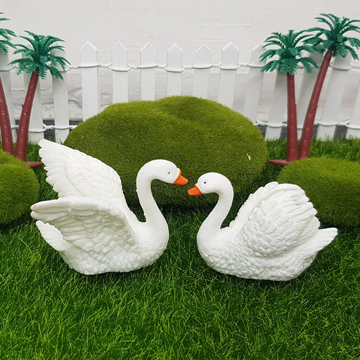Miniature Toys : Swans for Fairy Garden Accessories - Wonderland Garden Arts and Craft