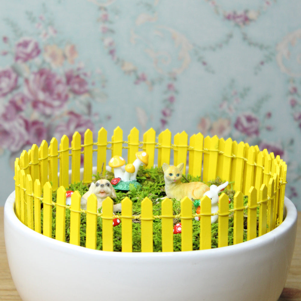 Wonderland Set of 2 Miniature Toys Long Fence (Yellow)