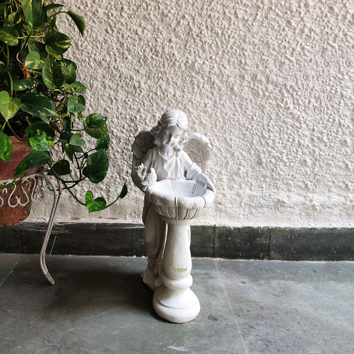 Angel Bird Feeder for Home, Balcony and Garden Decoration (White)