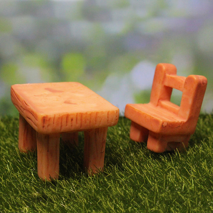 Miniature Toys : (Set of 4) Table and Chair for Fairy Garden Accessories - Wonderland Garden Arts and Craft