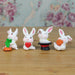 Miniature Resin Bunnies with Ears Up Fairy Garden Toys Accessories (Standard Size) -Set of 4 - Wonderland Garden Arts and Craft