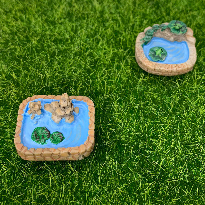 Miniature Toys : (Se of 4) Small Ponds for Fairy Garden Accessories - Wonderland Garden Arts and Craft