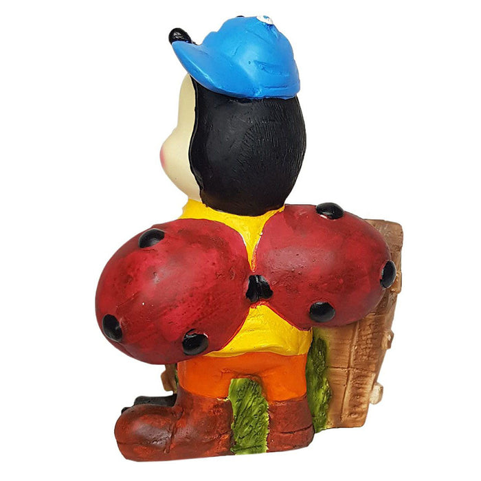 Gnome Girl Ladybird with Cap for Garden Decoation