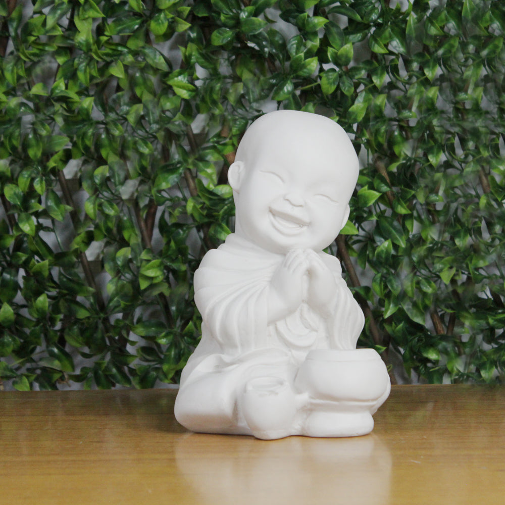 Big Monks Statue for Home and Garden Decoration (White)