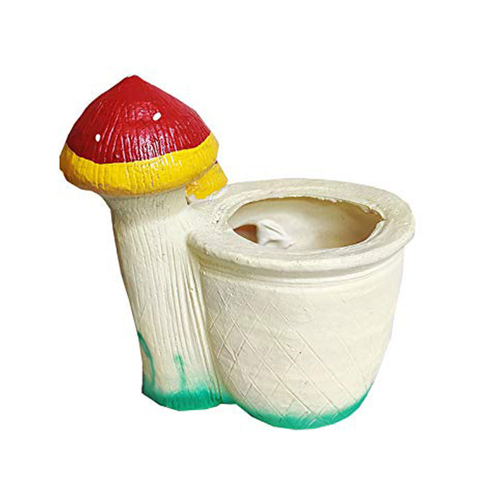 Mushroom Pot for Small Plants and Succulents (Red)
