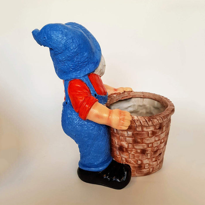 Gnome/Dwarf Planter Garden and Balcony Decoration (Blue Cap)