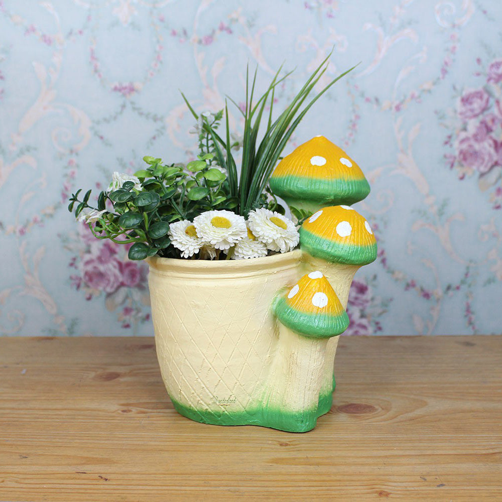 Mushroom Succulent Planter, Yellow