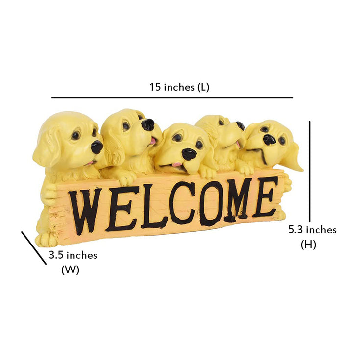 Welcome Dogs Statue for Home and Garden Decoration