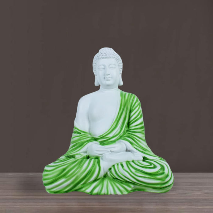 14 inch Buddha Statue for Home and Garden Decoration (Green)