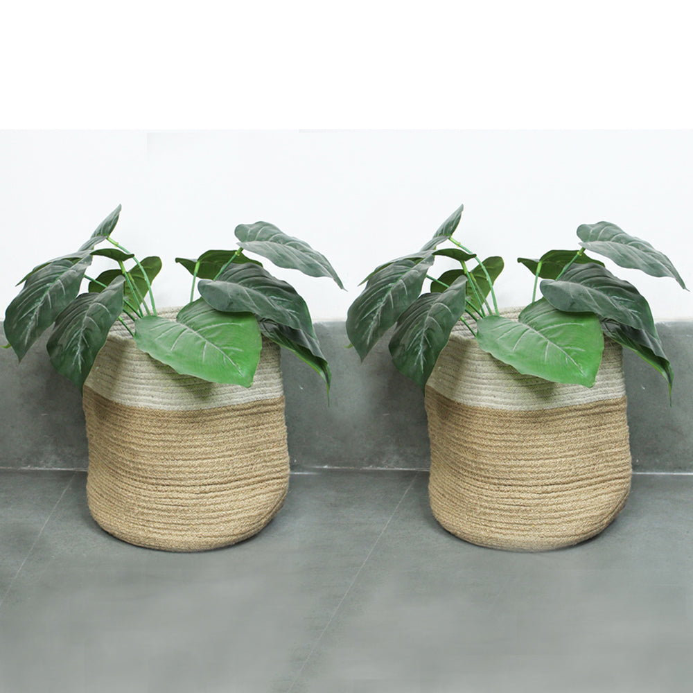 (Set of 2) Jute Bag Planter for Home Decoration (Big)