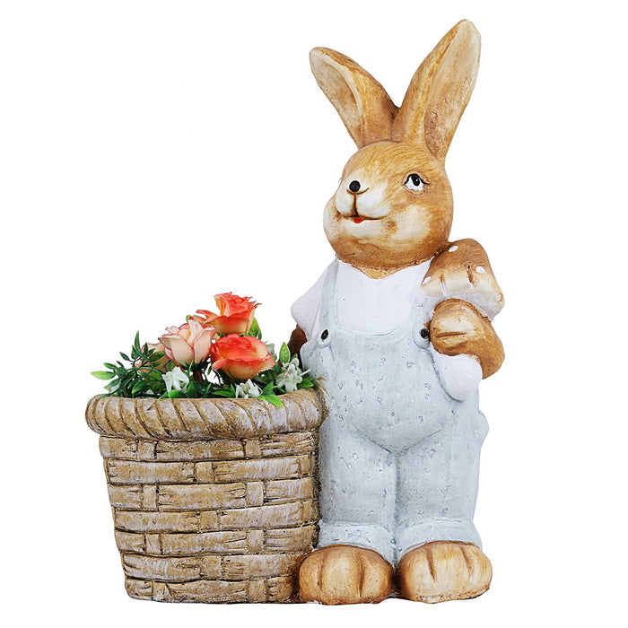 Rabbit with Pot Planter for Garden Decoration