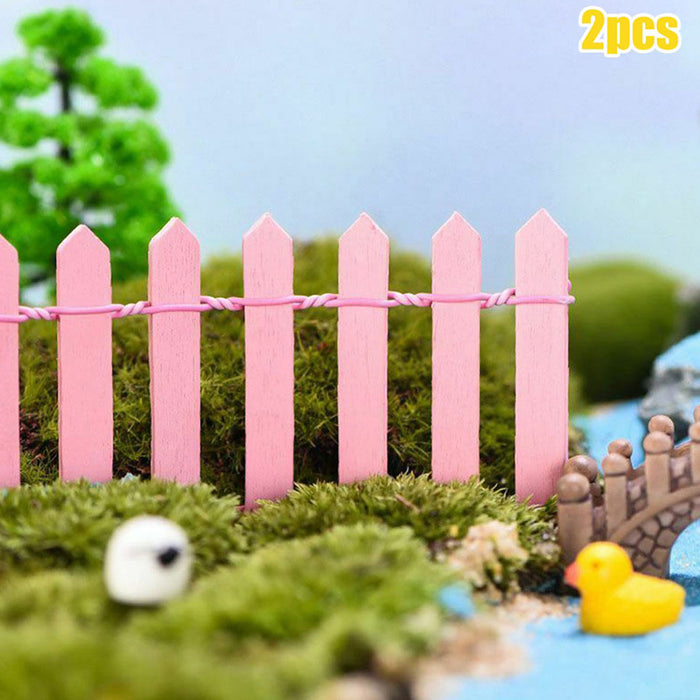 Miniature Toys : (Set of 2) Fence for Fairy Garden Accessories - Wonderland Garden Arts and Craft