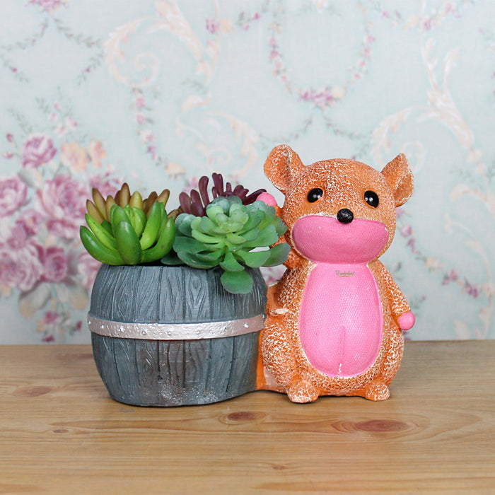 Mouse Succulent Pot for Home and Balcony Decoration (Brown) - Wonderland Garden Arts and Craft