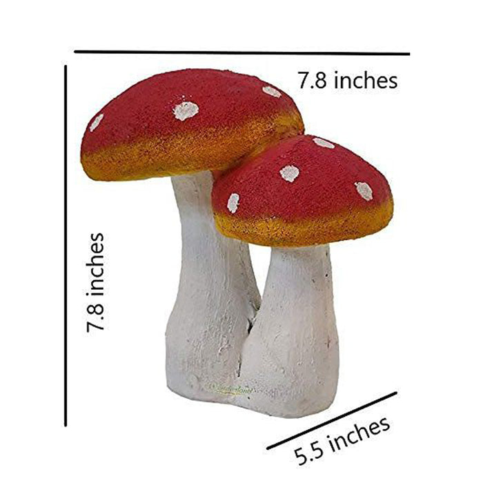 Mushroom Statue for Home, Balcony and Garden Decoration (Red)