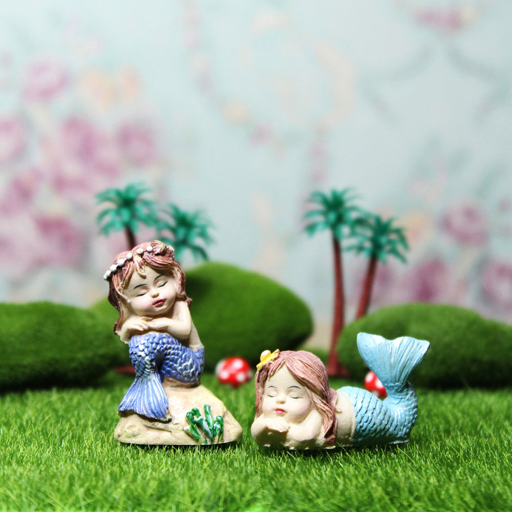 Wonderland ( 2 Pc/Set Mermaid Garden/Bonsai Miniature for Landscape Decoration,Plants (Tray Gardening, Miniature Toys)