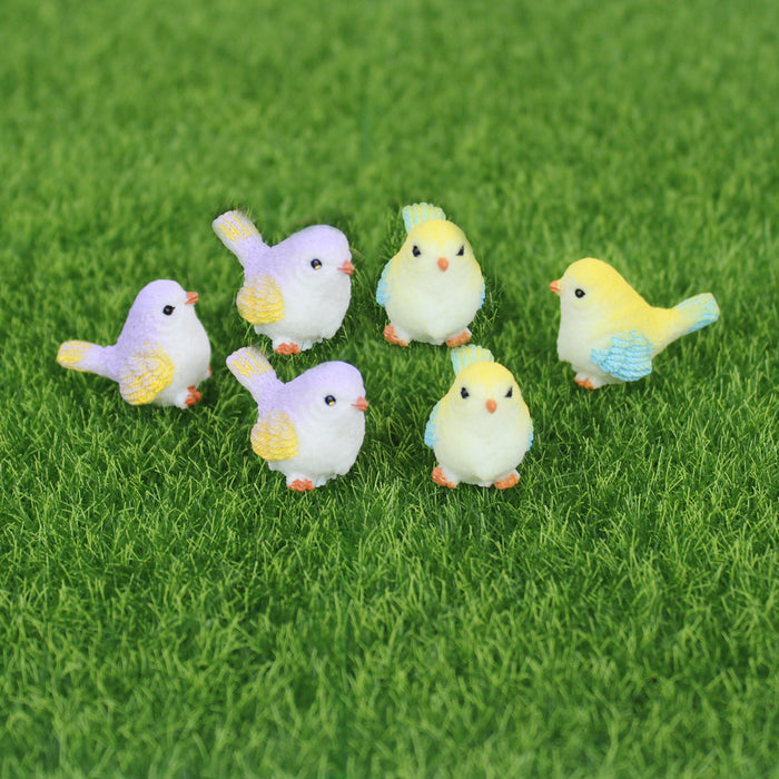 Miniature Toys : (Set of 6) Small Bird for Fairy Garden Accessories